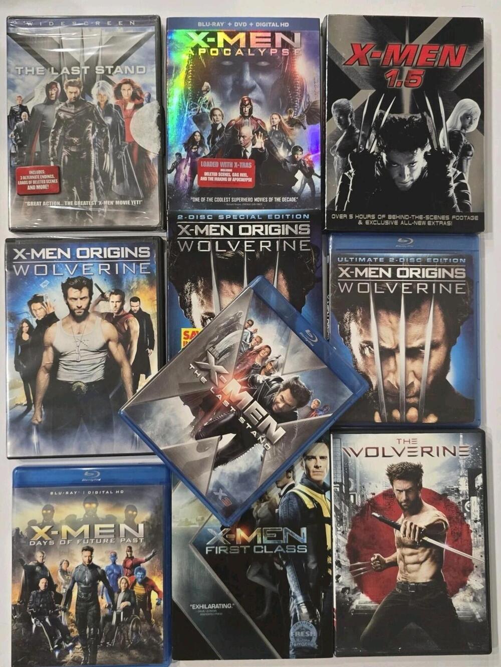 X-Men Complete Blu-ray Collection Lot, Wolverine, Dark Phoenix, Apocalypse, OOP
